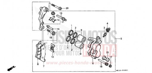 FRONT BRAKE CALIPER XR600RM de 1991